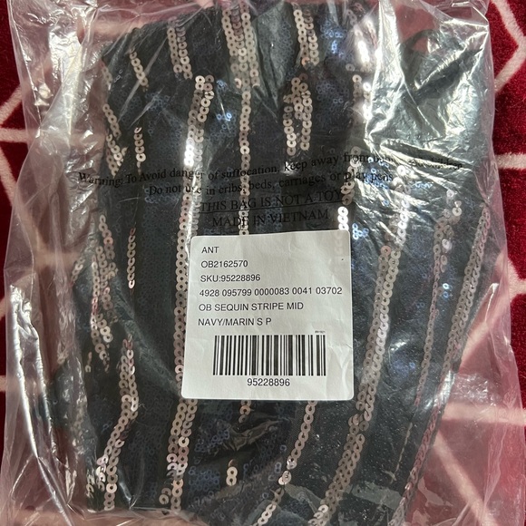 NWT Maeve Anthropologie Black Blue Silver Sequin Dress Small Petite - Picture 12 of 13